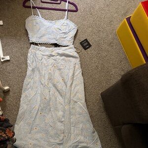 Lulu's Soft Blue Lace Detail Ensemble